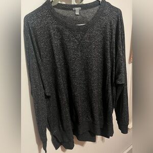 Aerie Dark Gray Oversized Knit Top, Size Medium